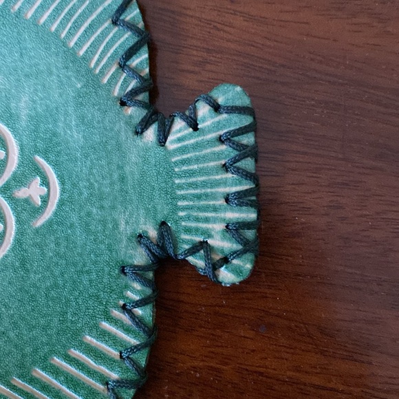 Italian Hand Tooled Leather Fish Shaped Coin Purse & Key Ring 4” by 4” New - Picture 6 of 12